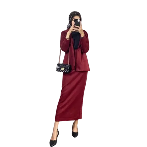 Blazer Kerah Kancing Scuba Wanita Nyaman Panjang Baju Basic Atasan Kantor Kerja Formal jaket jeans Hitam Casual Cewek Tebal Oversize