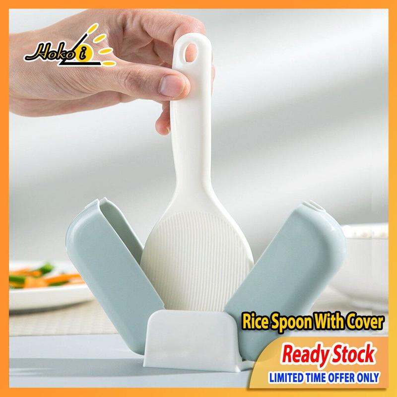Stand Up Rice Creative Stand-up Rice Spoon Storage With Cover Automatic Opening ...