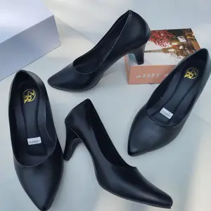 Sepatu wanita pantofel kerja hak tinggi 7cm - Sepatu pantofel kulit hak tinggi runcing