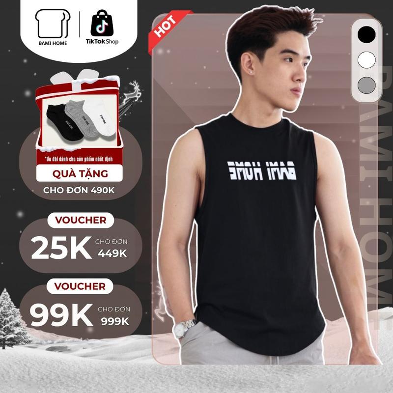  Áo tanktop nam chất vải co giãn thoải mái áo ba lỗ nam tập gym thoáng khí thiết kế độc đáo dễ phối đồ ATT04 BAMIHOME store 