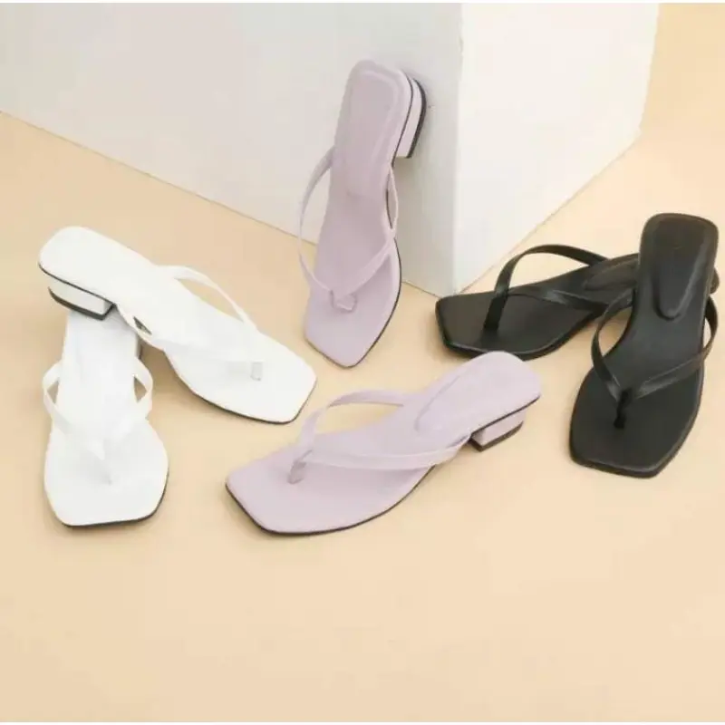 SENDAL WANITA JEPIT HAK TAHU 3 CM SIMPLE TRANDY SAHYLA SANDAL WANITA KEKINIAN 1