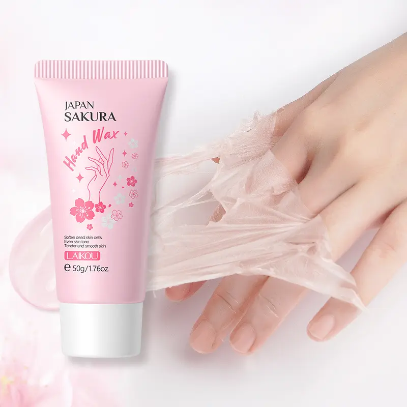 Sakura Moisturizing Hand Wax Peel OFF Repair Exfoliating Calluses Acid Anti-Aging Hand Cream Care Scrub Hand Mask Paraffin Hand Cream 50G Hand Care For Women Men Girl