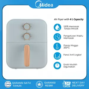 【SUPER DISKON!】Midea Air Fryer 650w Hemat Energi | Kapasitas Besar 4L | Menggoreng Sehat Tanpa Minyak |  Putaran - Low Watt Original