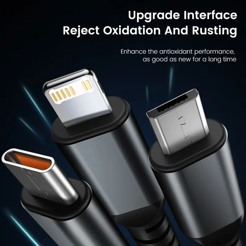 Kabel Data 3in1 Fast Charging 100W USB Micro, Type C, Lightning Best Quality Cable 2