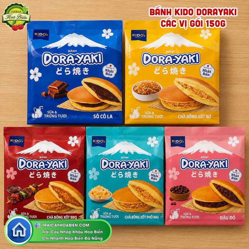 BÁNH KIDO DORAYAKI 150G HOA BIỂN – BÁNH RÁN DORA-YAKI NHIỀU VỊ, NHÂN CHÀ BÔNG VÀ ĐẬU ĐỎ, ĂN LIỀN TIỆN LỢI