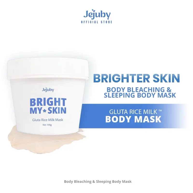￼Gluta Rice Milk Mask 2in1 Rinse Off & Sleeping Body Mask Jejuby [BPOM] Masker Mencerahkan