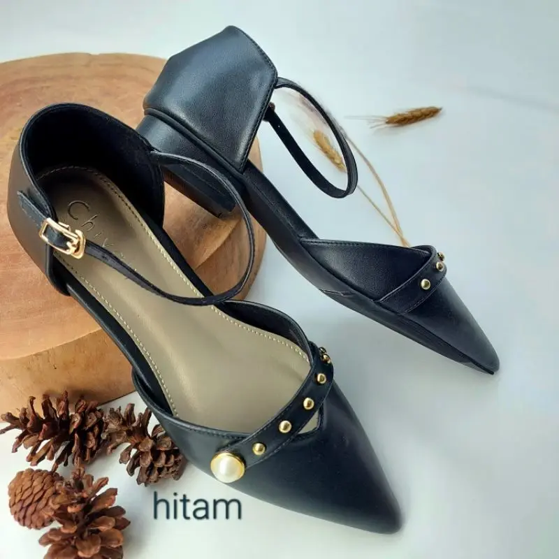Chivaly Collection Celliy Mules Sandal wanita Heels 3 cm 2