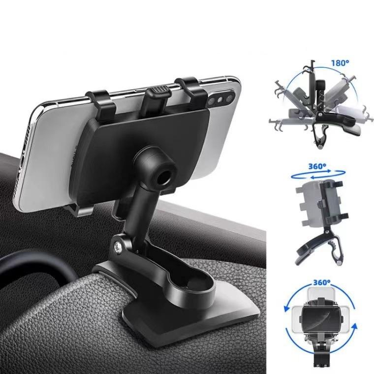Product Introduction of Pemegang Telefon Kereta, Pelbagai fungsi, Berputar, Sesuai untuk Papan Pemuka Kereta dan Cermin Cermin, Pemegang Navigasi, untuk Kegunaan Kereta 4