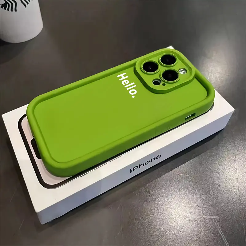 Ốp Điện Thoại Tpu Mềm, Thiết Kế Hello Cá Tính, Tương Thích Với iPhone 15, 14, 11, 13, 12, Pro Max, XR, X, XS Max, 7, 8 Plus, SE 2020, Thời Trang Ins, Ốp Lưng Chống Sốc, Ốp Mềm Silicon Case 3