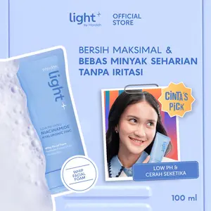 Lightplus by Wardah Face Wash Low pH Nano Niacinamide Hyaluronic Zinc Whip Facial Foam 100 ml & 50 ml | Facial Wash Sabun Cuci Muka Cleansing Pembersih Wajah Terhidrasi Wajah Bersih | Lightening Light Plus Light + Light+ Lite Liteplus Lite+ Skincare