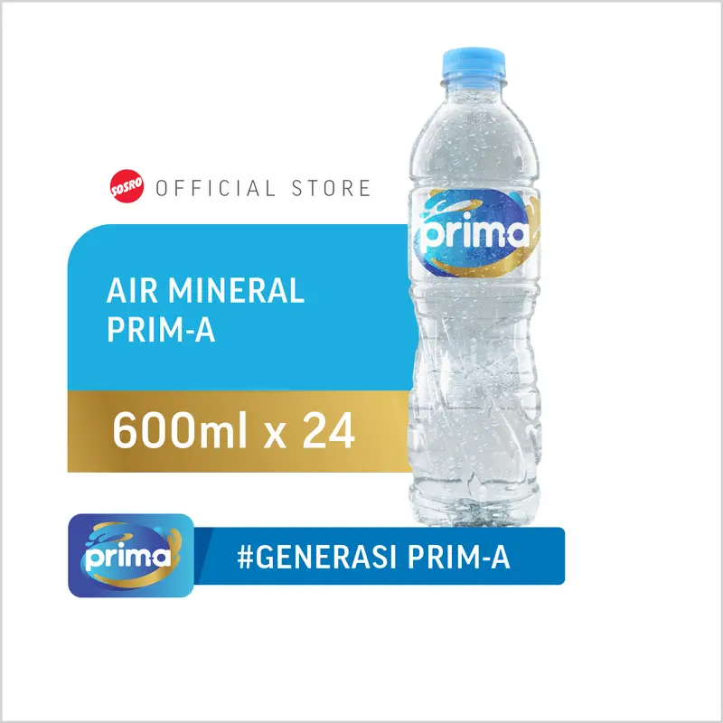 Prim-A Botol Air Mineral 600ml x 24 pcs , 1 karton isi 24 pcs 0