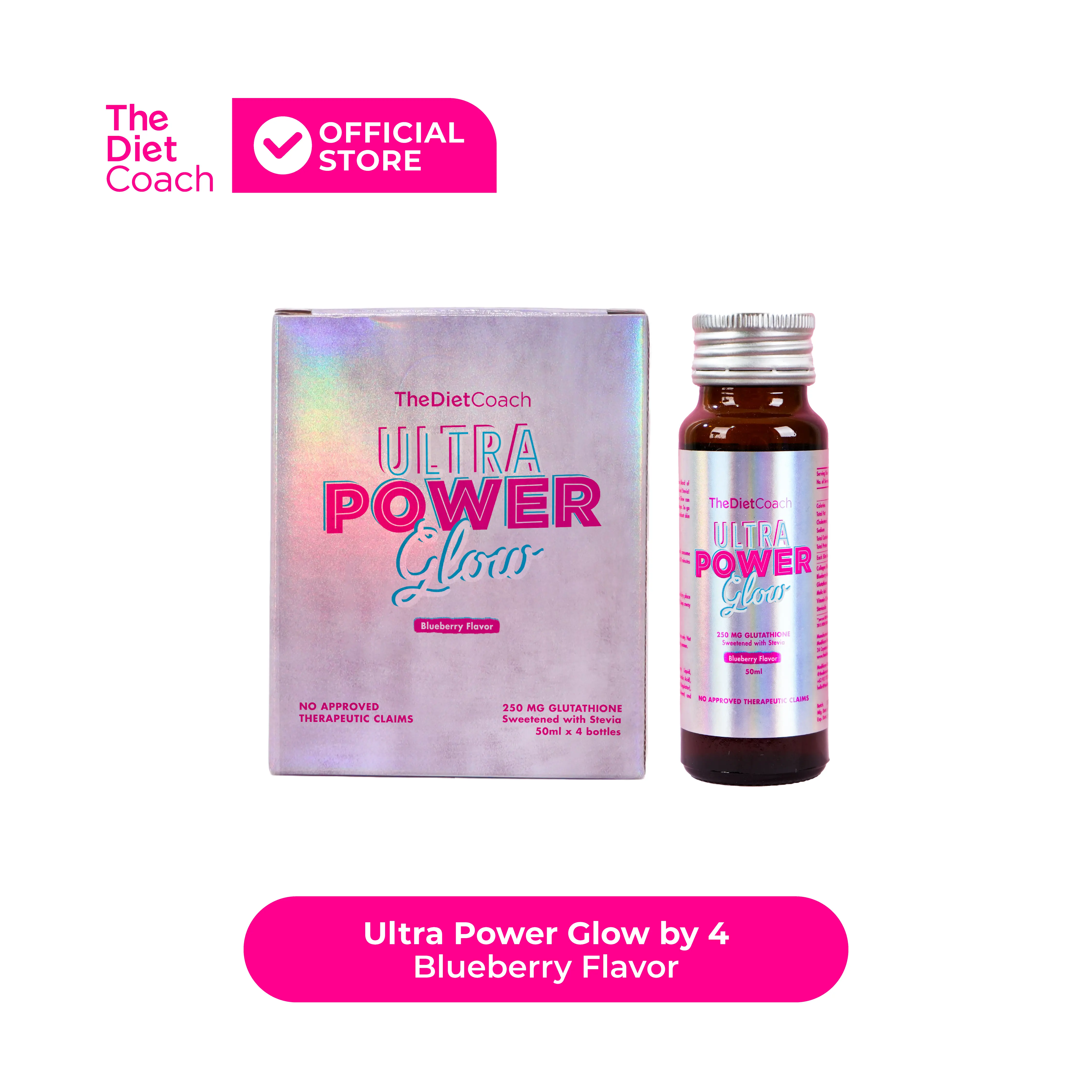 The Diet Coach Ultra Power Glow 4 Bottles [250mg Glutathione + 5,000mg Collagen Drink]