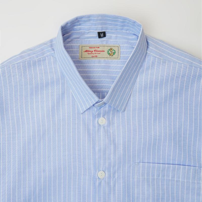 Abbey Classics Kemeja Lengan Pendek Katun - Picnic Shirt Stripes 3