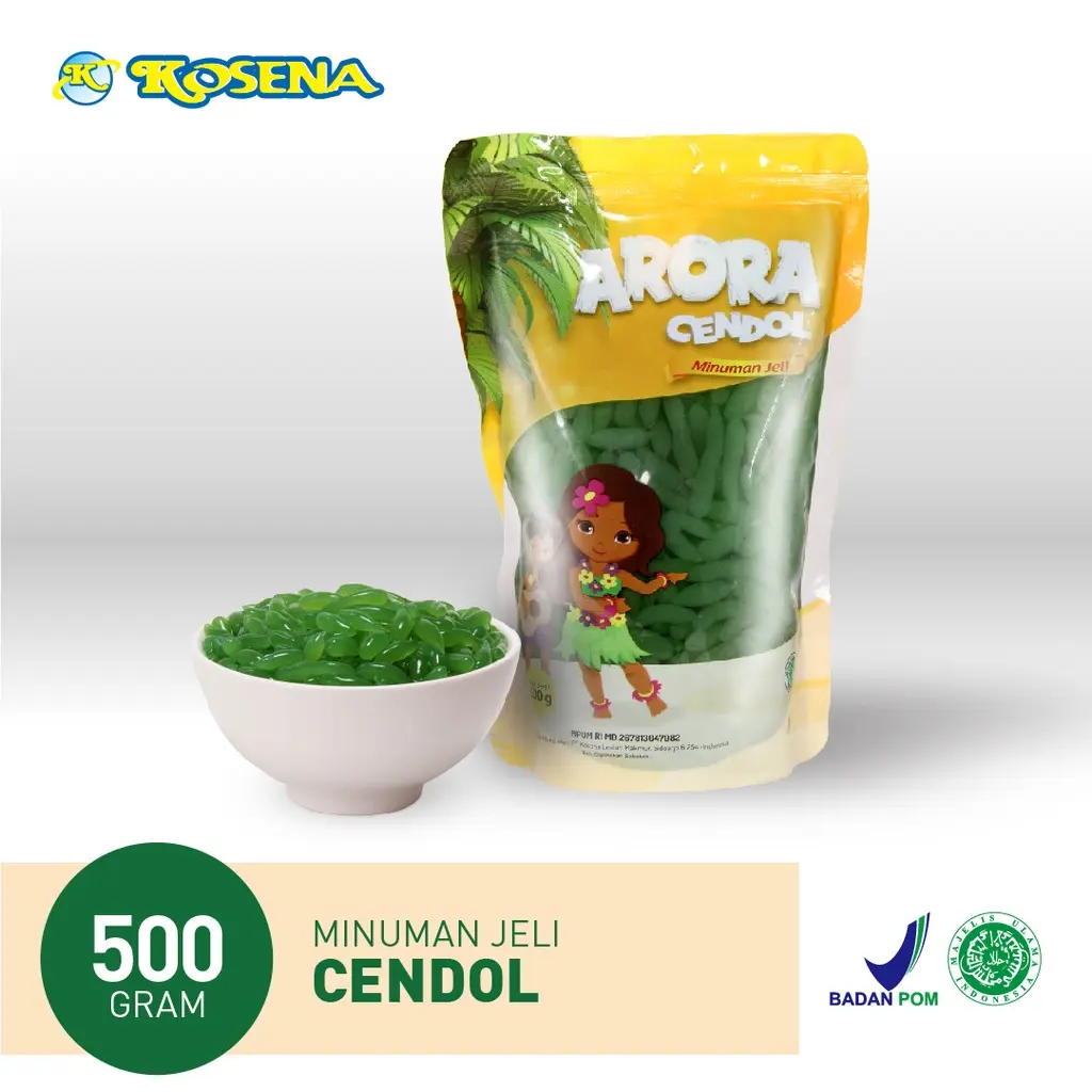 Arora Jelly Cendol Kecebong 500gr Aroma Pandan Jeli