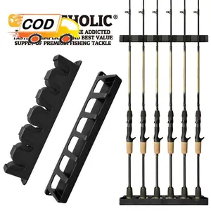 Rak Tempat Joran Pancing Holder Wall Mount Fishing Rod 6 Slot