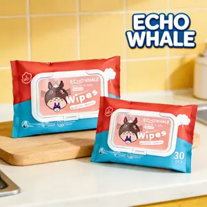 ECHO WHALE-Tisu Basah Bayi & Ibu Hamil Khusus Tangan dan Mulut Ekstra Tebal 30 Lembar Keluarga Terlembut Seperti Pelukan Ibu