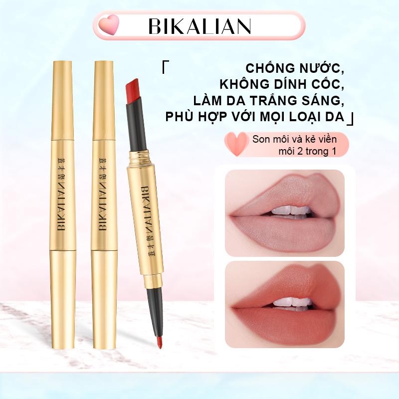 Son Môi & Bút Kẻ Viền Môi Hai Đầu Không Chì Tự Nhiên, OULAIJIA, Không Thấm Nước, Chống Dầu, Đeo Lâu Trôi