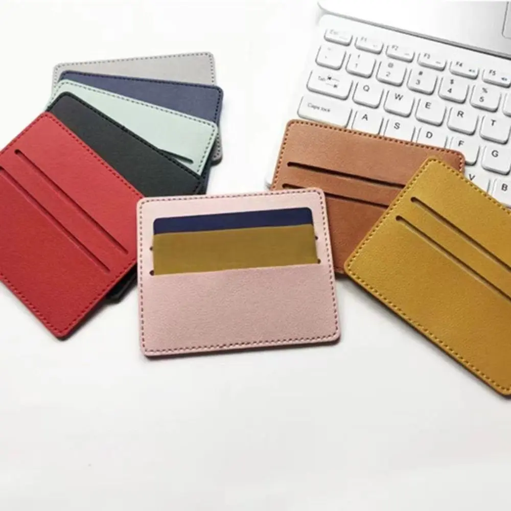 Fashion Ultra-thin ID Card Holders PU Leather Mini Card Package Business Card Wallet Women Men