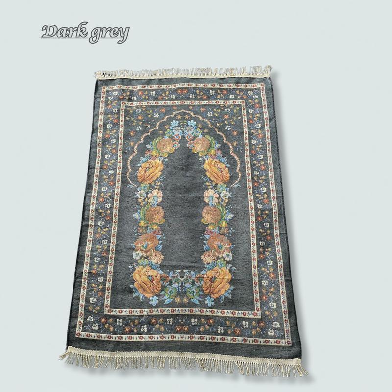 Sajadah turkey rajut motif bunga raudhoh, ukuran 110x70 cm, sajadah travel premium murah 7