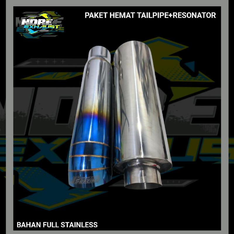 PAKET HEMAT TAILPIPE+RESONATOR FUL STAINLESS knalpot murah 1