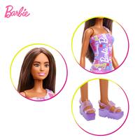 Gambar Barbie Basic Doll with Purple-print Dress Doll - Mainan Boneka Anak Perempuan dari Mattel Indonesia Kota Tangerang 4 Tokopedia