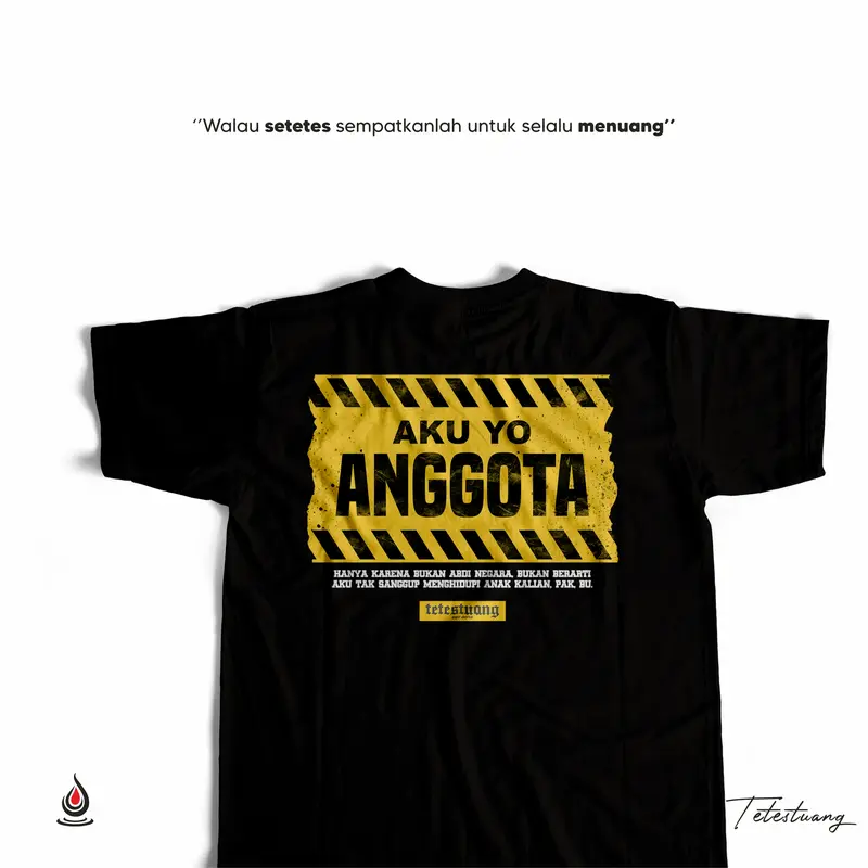 Tetestuang Kaos Aku yo Anggota | Kaos Kata-Kata | Kaos Dakwah | Kaos Santri | Kaos Distro katun combed 24s - QTS 63 Panjang Pria Sablon Baju Tshirt Pendek Polos Hitam 0