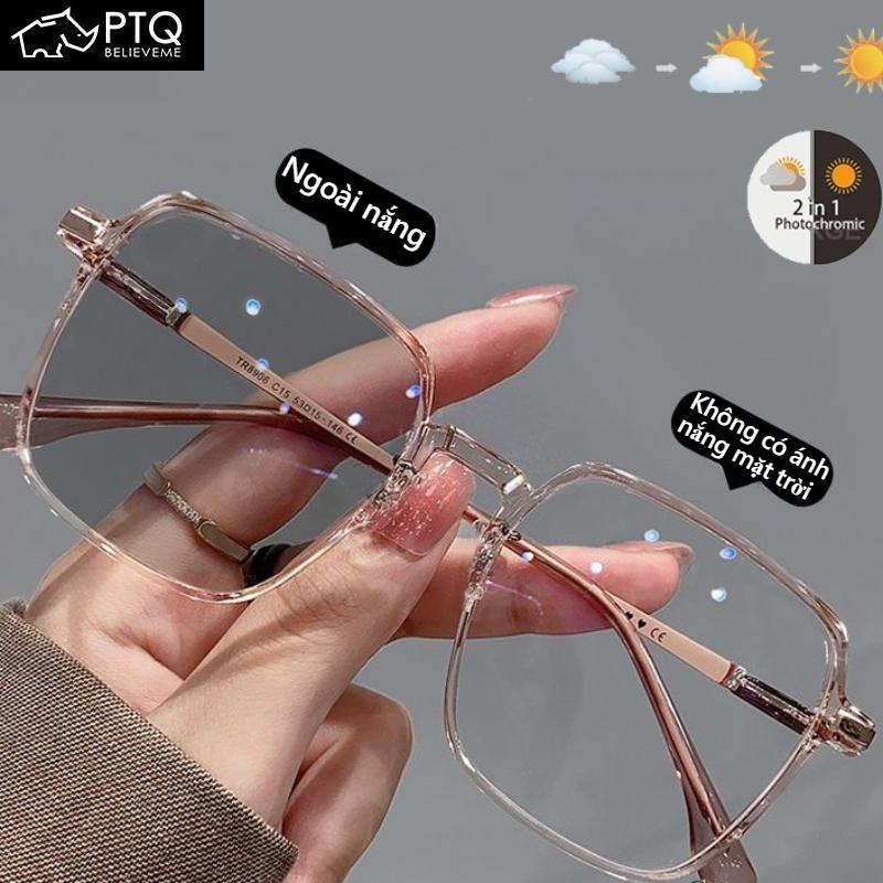 【Giao hàng ngay Kính Chống Ánh Sáng Xanh, Dành Cho Phụ Nữ Và Trẻ Em Gái, Thích Hợp Cho Học Sinh, Kính Râm Đổi Màu, Gọng Lớn, Siêu Nhẹ, Kính Mắt, Thời Trang Ngọt Ngào Phong Cách Hàn Quốc, 2025 Mới PTQ