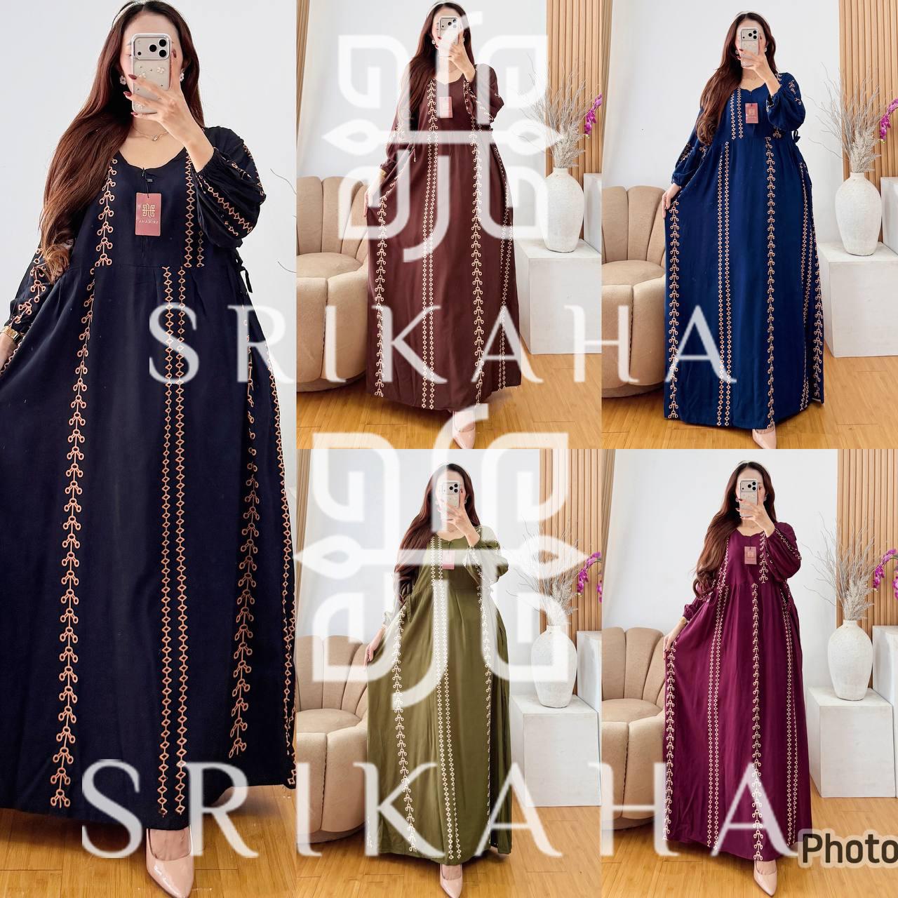 Ellena Dress Gamis Wanita Rayon Motif Gamis Bini Orang Lembut Adem Nyaman Daily Bumil Dan Busui Friendly By Srikaha