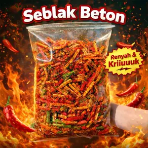 Seblak Beton Cikruh Kurupuk Jaat Pedas Daun Jeruk 500gr - Snacks, Food Krupuk Merah snacks Kering   seblak kerupuk