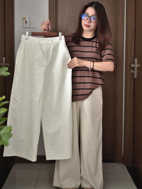 9 TẤC Quần NẤM 9 TẤC dáng rộng chất kaki mềm dài 95cm - Mia Bigszize