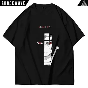 SHOCK WAVE 100% Cotton COD KAOS NARUTO ITACHI UCHIHA Unisex Kaos Boxy Oversized Nyaman Dipakai Traveling