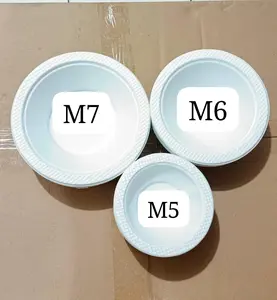 Mangkok Makan Plastik Putih susu / mangkok plastik M5 M6 M7  isi 50 pcs