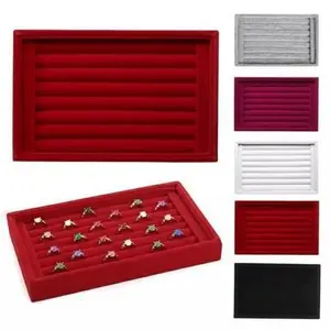 Display Nampan Cincin Kotak Perhiasan Emas Bahan Bludru TERBARU