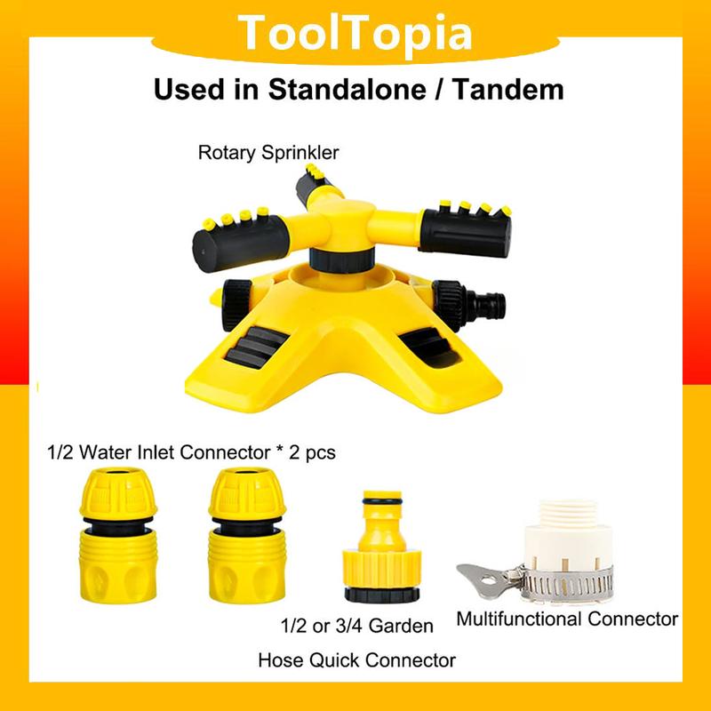  Vòi Phun Nước Ba Lần Xoay Tự Động 360 Độ Vòi Phun Nước Tưới Xoay Với Hệ Thống Tưới Nước Nối Tiếp 