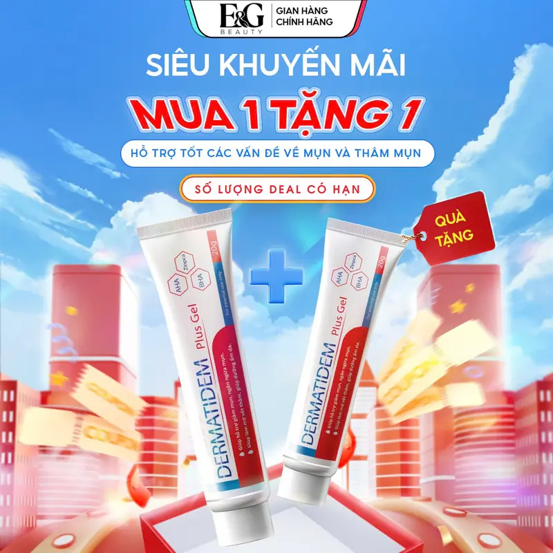 [MUA 1 TẶNG 1] Gel Chấm Mụn Dermatidem Plus 20g Hỗ Trợ Giảm Mụn Mờ Thâm Skincare Chăm Sóc Da Mụn Giúp Gom Còi Mụn Giảm Viêm 7
