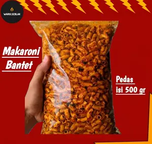 500 gr MAKARONI BANTET PEDAS GURIH DAUN JERUK-SEBLAK VIRAL BUMBU MELIMPAH