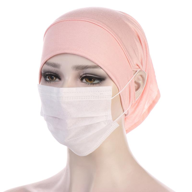 Product Introduction of Mũ Turban cho phụ nữ, có thể co giãn, Mũ trùm đầu bên trong, có xỏ lỗ tai, không bao gồm mặt nạ 24