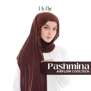 HYFLY HIJAB PASHMINA RAYON AIRFLOW COOLTECH not  Jilbab VISCOSE Panjang Kerudung Muslim