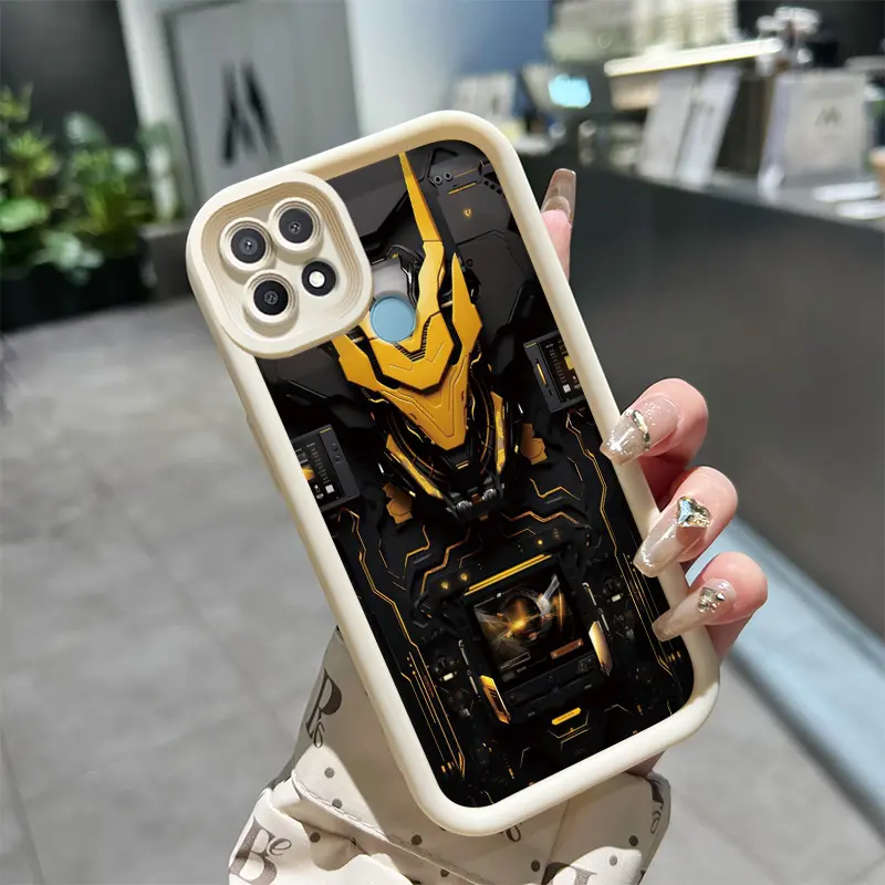 Casing Hp untuk OPPO A15 A15s A35 Case keren pola mecha Softcase baru Casing HP pelindung silikon lembut Kesing 1