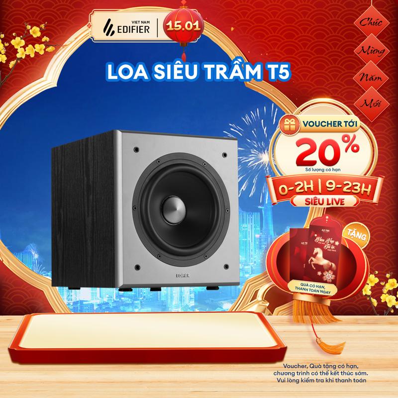 Loa Subwoofer EDIFIER T5 T5S | Công Suất 70W | Vỏ Gỗ Chống Dội Âm | Cộng Hưởng Khoang Dưới | Bảo Hành 15 Tháng