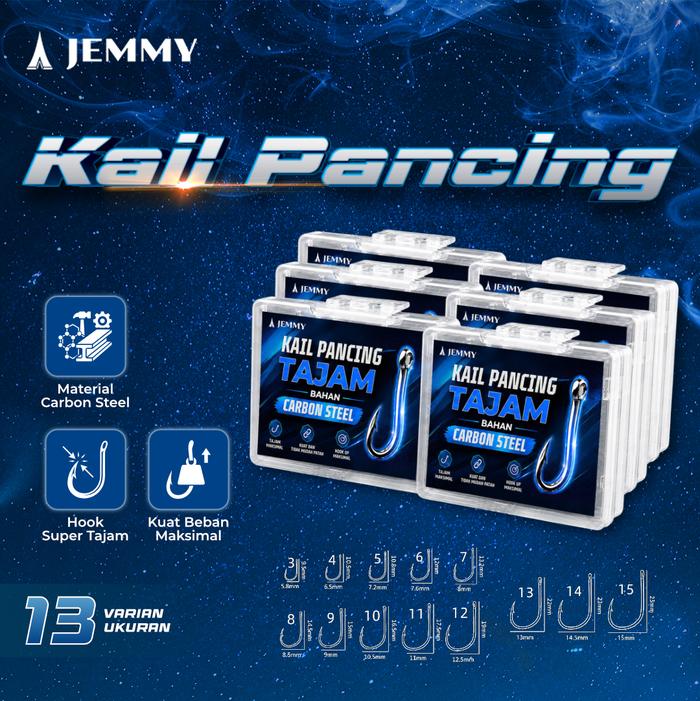 Gambar JEMMY Kail Pancing Carbon Steel Super Tajam Anti Karat Hook Pancing Kuat Berbagai Ukuran No. 4-15 Cocok Untuk Air Tawar / Laut Isi 50 - 100 Pcs - 3 (100 Pcs) dari JEMMY Indonesia Kota Administrasi Jakarta Barat Tokopedia