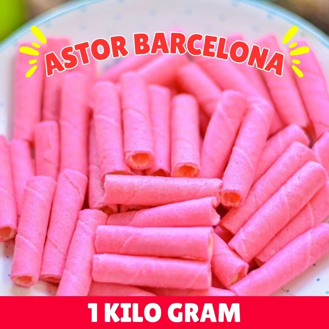 Astor Mini 1KG Murah Enak Renyah Astor Barcelona Wafer Rolls Kiloan Rasa Vanila