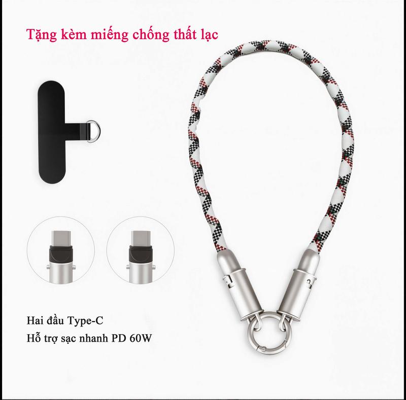 Dây đeo điện thoại + Cáp sạc 2in1 | Sạc nhanh, chống rơi | Tương thích iPhone Android 3