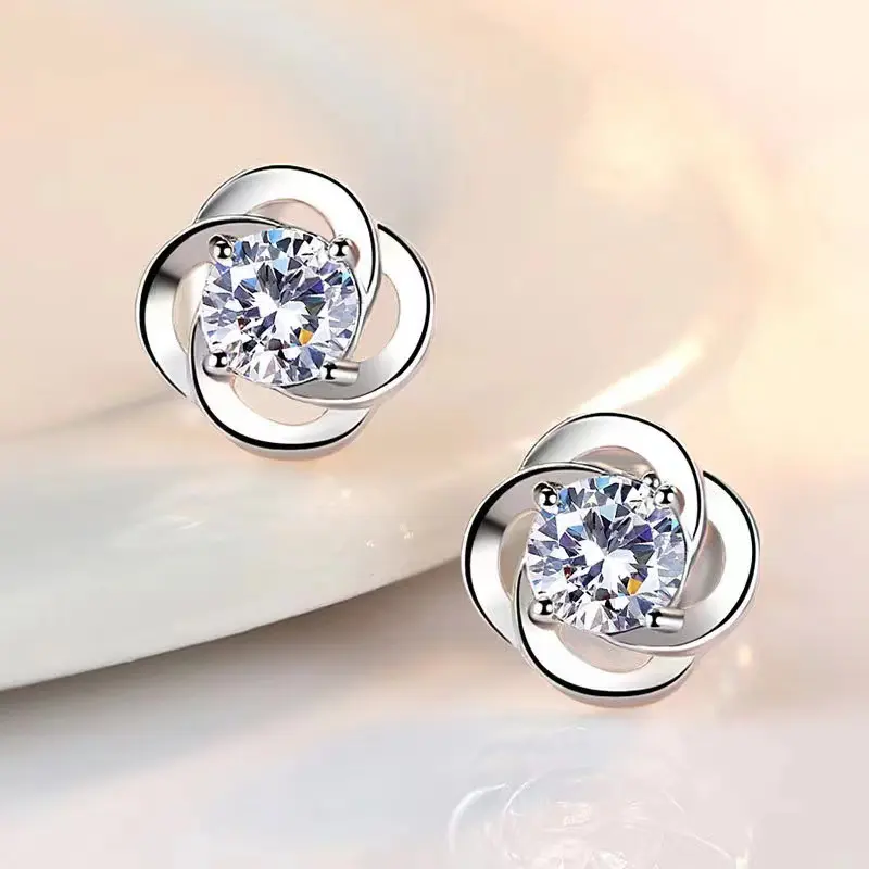 S925 Anting Kincir Angin Anting satu karat klasik mewah yang modis