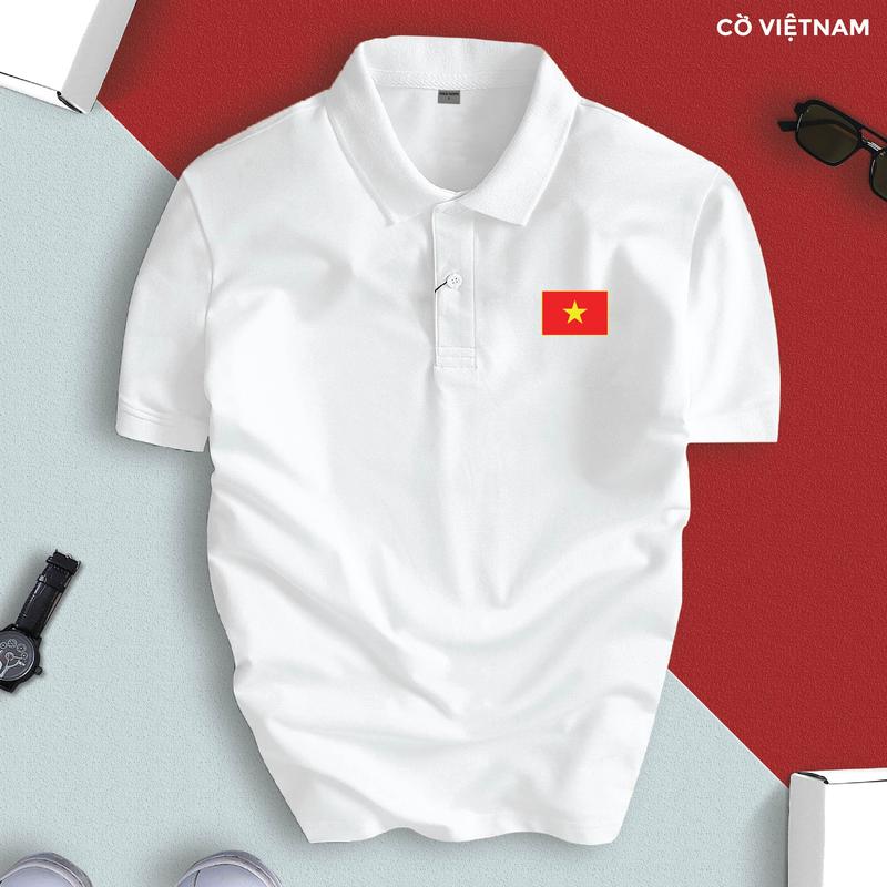 Áo Polo nam nữ Cờ Việt Nam có đầy đủ màu cực chất chất liệu thoáng mát chuẩn form Unisex Menswear Thun Ngắn Tay Shirt Có Cổ Cộc Tay Tay Ngắn áo polo đen + quân đội xanh lá đơn điệu Jean polo outfit