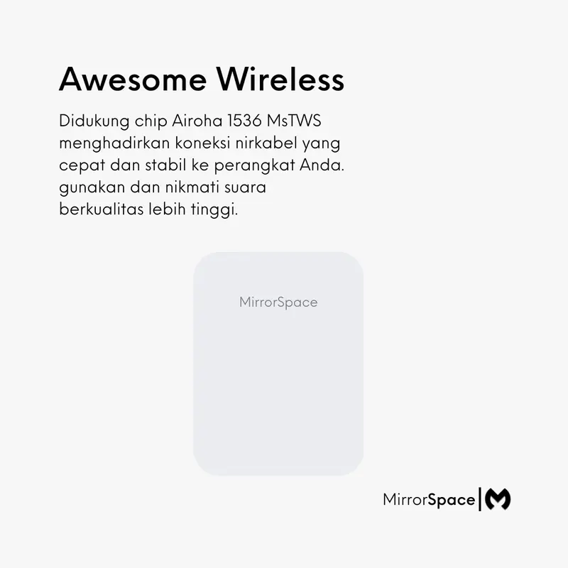MirrorSpace 2 Wireless Charging Case TWS Bluetooth Earphone 5