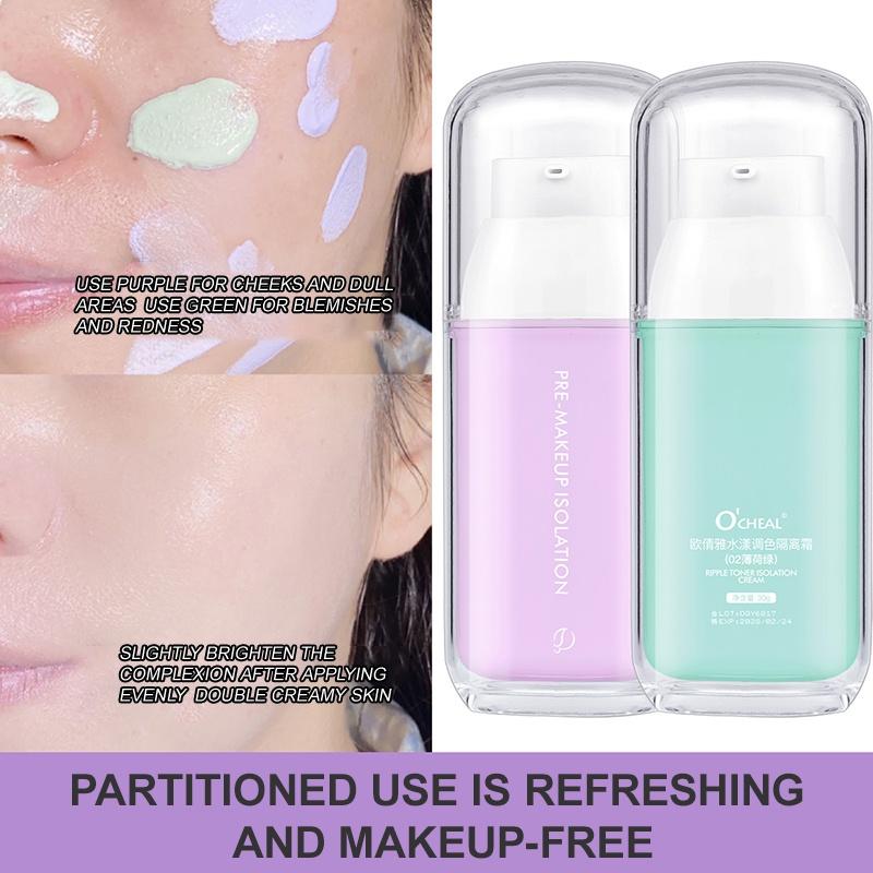 Kem Chống Lóa, Màu, Màu Tím Và Xanh Lá Cây, Kem Lót Trang Điểm, Lâu Trôi, Không Thấm Nước, Kem Nền Dạng Lỏng, Mỹ Phẩm, 1pc