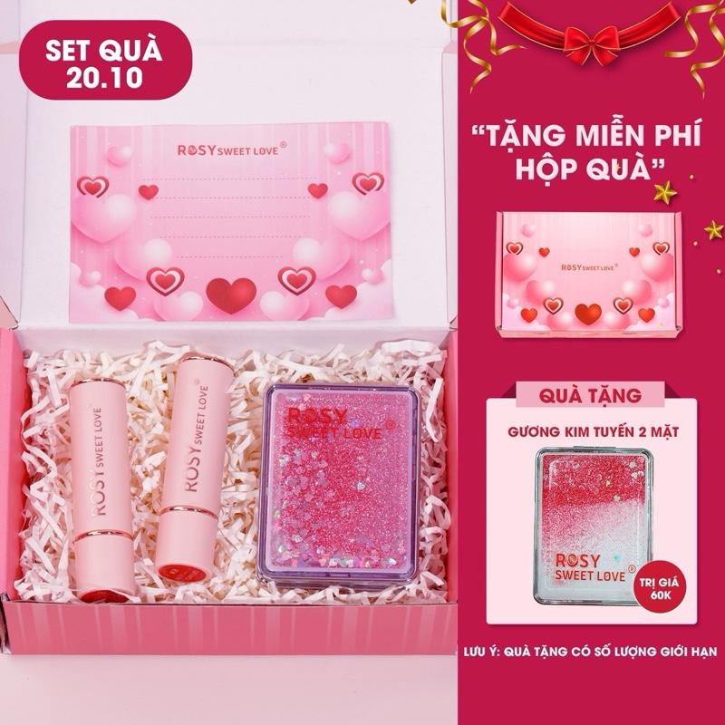 [SÉT QUÀ TẶNG 20.10] Combo 2 SON SÁP LÌ Rosy Sweet Love, Không Chì, Lên Màu Chuẩn, Dưỡng mềm môi, Son lì, Son dưỡng môi, Trang Điểm Cosmetic Mỹ Phẩm Nữ Women
