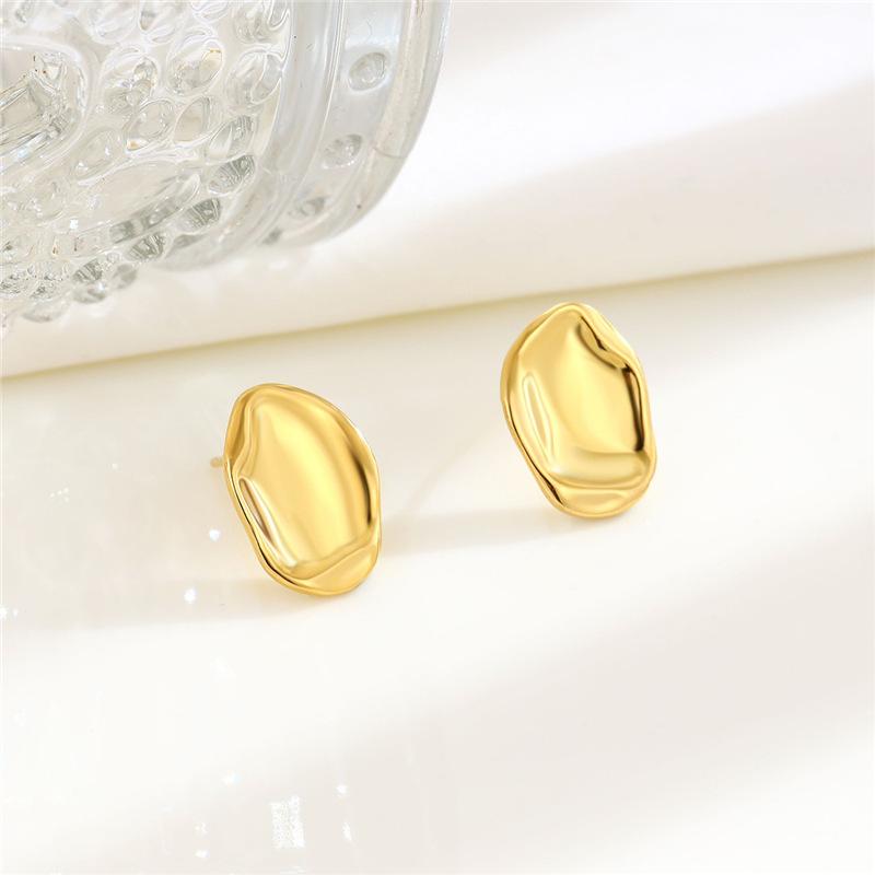 New Irregular, Exquisite, Fashionable Handmade Hammer Face Earnail Design Versatile Women's Earrings Classic Accessories 2