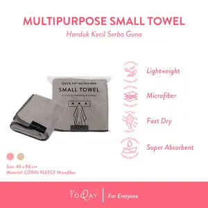 Handduk By Today - Coral Velvet Microfiber Small Towel (Multipurpose Towel)- Sports Towel - Handuk Kecil - Handuk Traveling - Handuk Olahraga